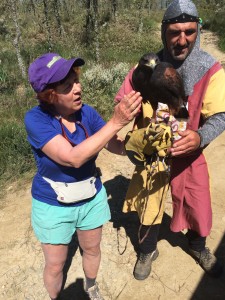 3 Judyth with Julie, the Hawk, and her Medieval Falconer